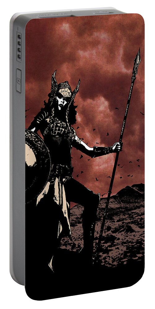 Valkyrie Portable Battery Charger featuring the digital art Chooser of the Slain by Jason Casteel