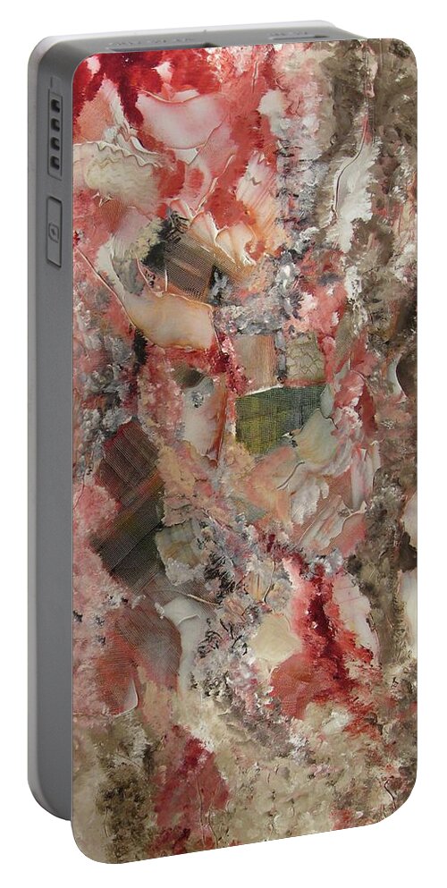 Abstract Portable Battery Charger featuring the painting Chosen Structures by Dennis Ellman