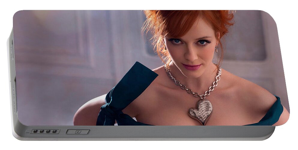 Christina Hendricks Portable Battery Charger featuring the photograph Christina Hendricks by Jackie Russo