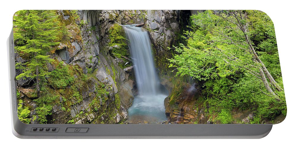 Christine Falls Portable Battery Charger featuring the photograph Christine Falls in Mt Rainier National Park by David Gn