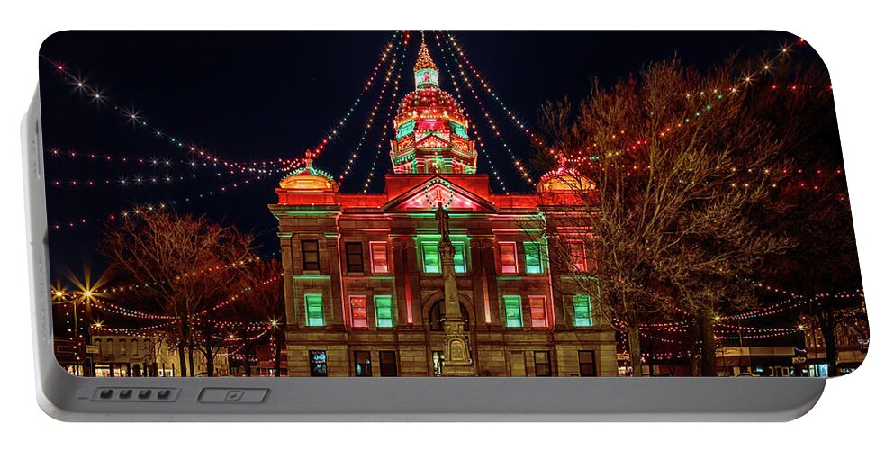 Minden Portable Battery Charger featuring the photograph Christmas City by Susan Rissi Tregoning