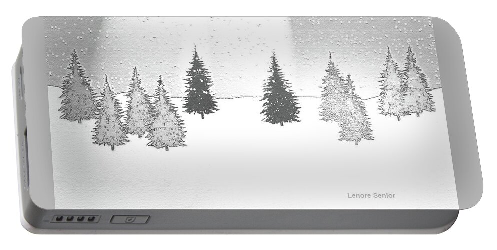 Minimal Portable Battery Charger featuring the mixed media Christmas Eve by Lenore Senior