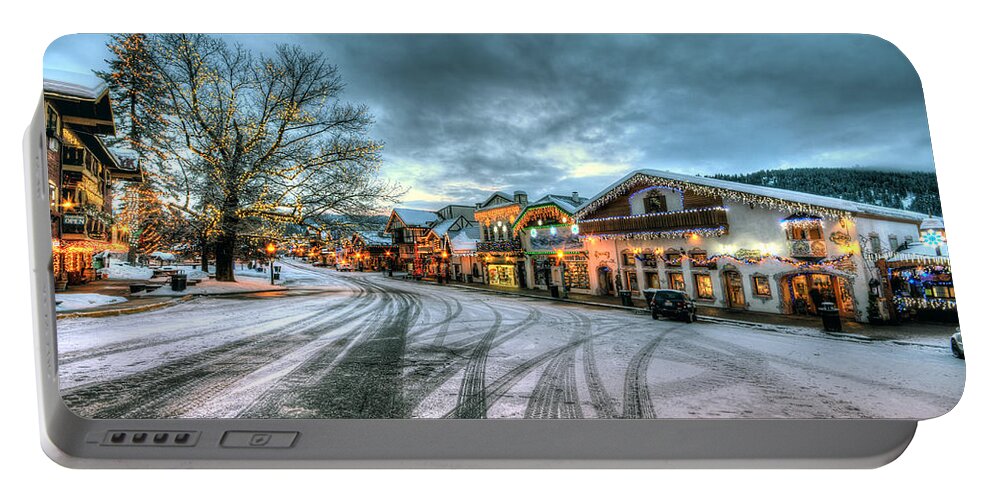 Hdr Portable Battery Charger featuring the photograph Christmas on Main Street by Brad Granger
