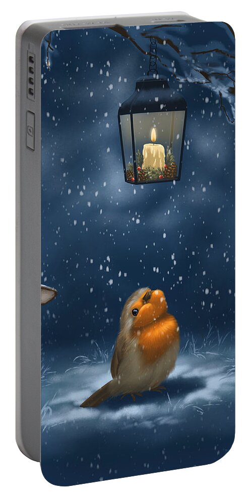 Christmas Portable Battery Charger featuring the painting Christmas serenity by Veronica Minozzi