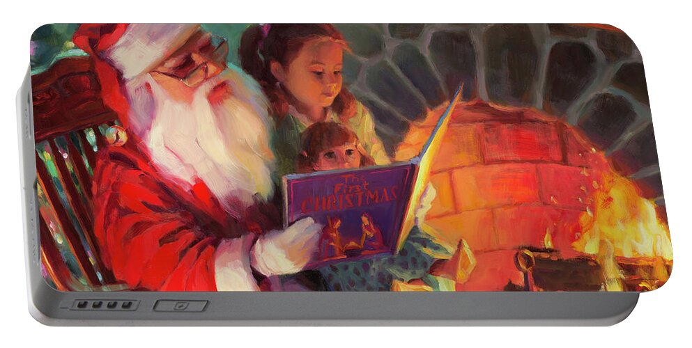 Christmas Portable Battery Charger featuring the painting Christmas Story by Steve Henderson