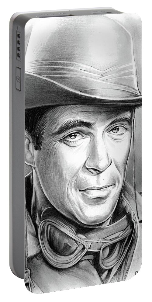 Christopher George Portable Battery Charger featuring the drawing Christopher George by Greg Joens