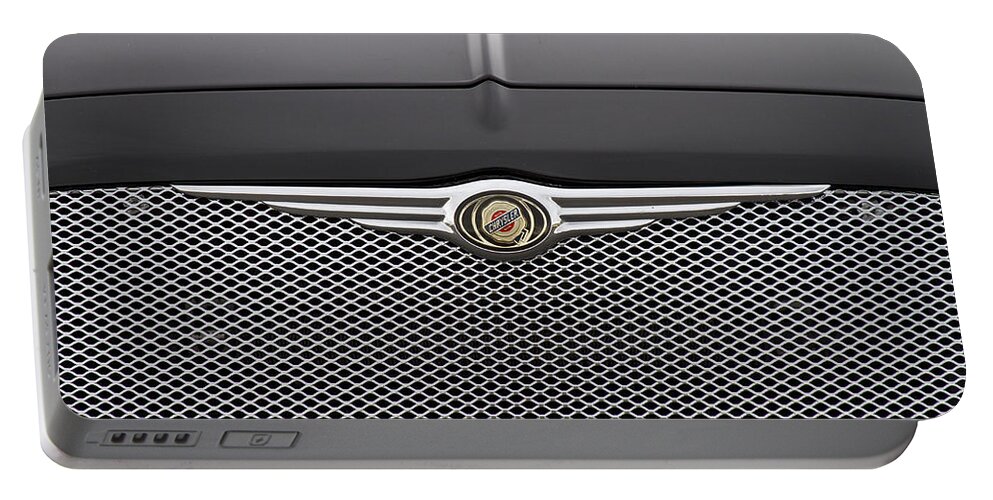 Chrysler 300 Portable Battery Charger featuring the photograph Chrysler 300 Logo and Grill by James BO Insogna