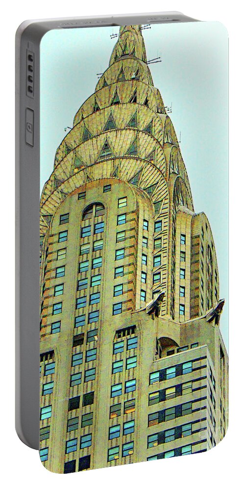  Portable Battery Charger featuring the digital art Chrysler Building by Darcy Dietrich