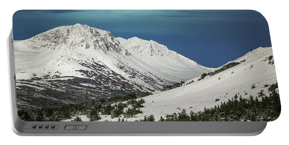 Mountain Portable Battery Charger featuring the photograph Chugach Night by Tim Newton