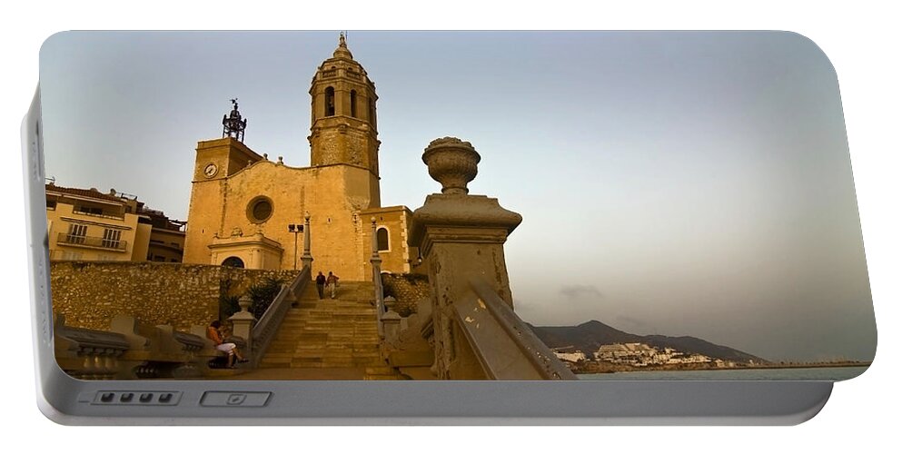 Church Portable Battery Charger featuring the photograph Church on the Spanish Rivera by Sven Brogren