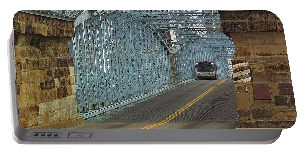 Arches Portable Battery Charger featuring the photograph Cincinnati - Roebling Bridge 1 by Frank Romeo