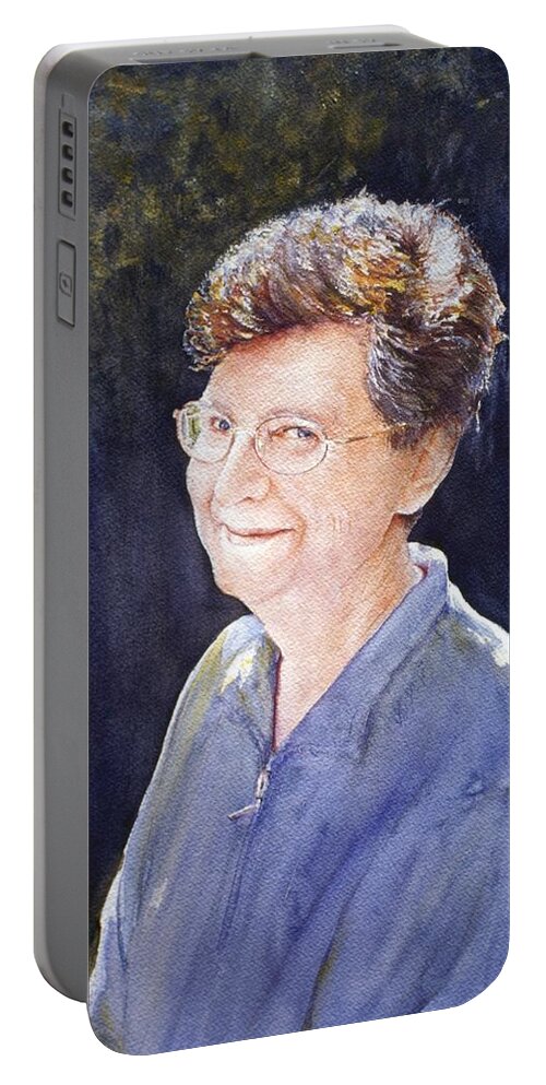 Portrait Portable Battery Charger featuring the painting Cindy by Barbara Pease