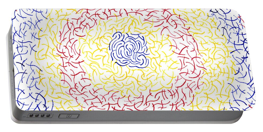 Mazes Portable Battery Charger featuring the drawing Circles by Steven Natanson