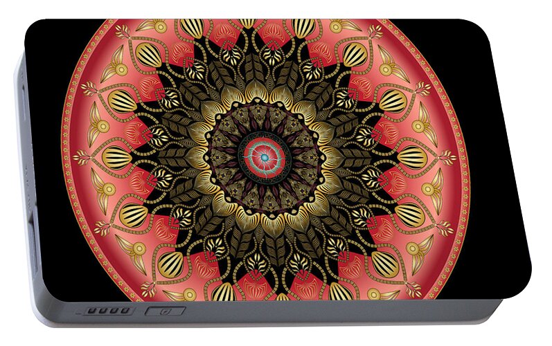 Mandala Portable Battery Charger featuring the digital art Circularium No 2659 by Alan Bennington