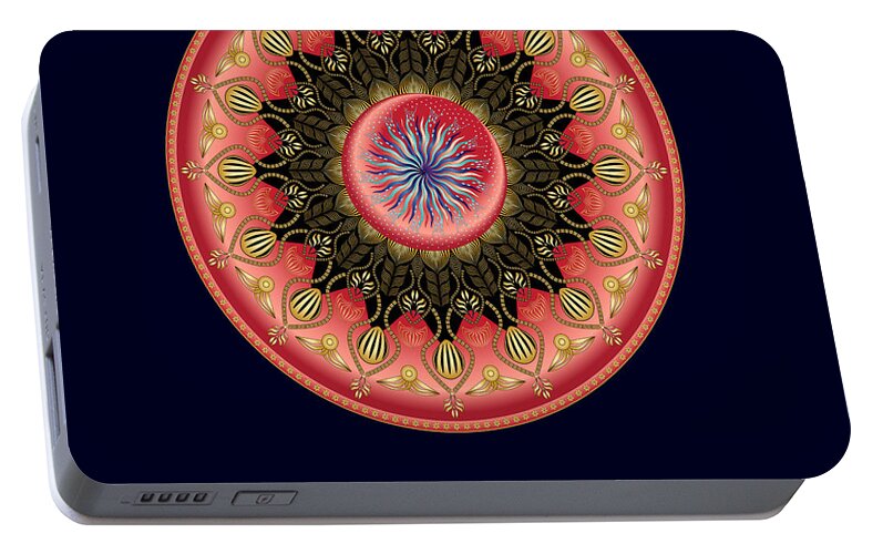 Mandala Portable Battery Charger featuring the digital art Circularium No 2662 by Alan Bennington