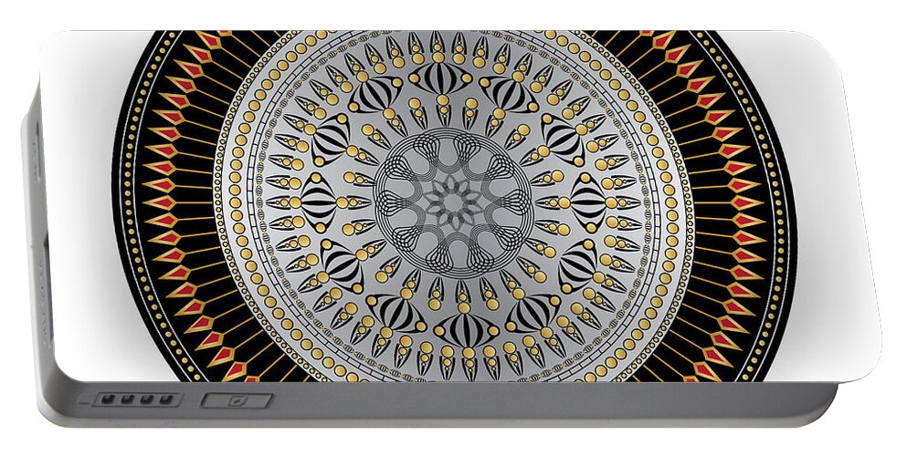 Mandala Portable Battery Charger featuring the digital art Circulosity No 2775 by Alan Bennington