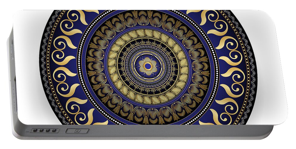 Mandala Portable Battery Charger featuring the digital art Circulosity No 2876 by Alan Bennington