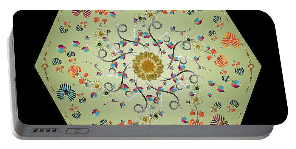 Mandala Portable Battery Charger featuring the digital art Circulosity No 3278 by Alan Bennington