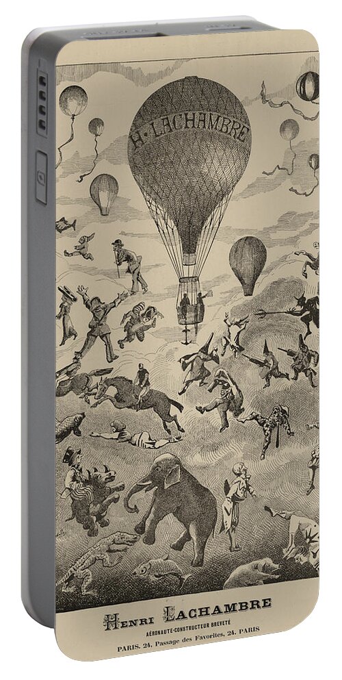 Vintage Portable Battery Charger featuring the drawing Circus Balloon by Vintage Pix
