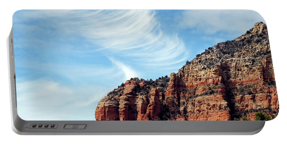 Arizona Portable Battery Charger featuring the photograph Cirrus Clouds Over the Mesa by Lynda Lehmann