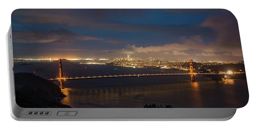 San Francisco Portable Battery Charger featuring the photograph City And The Bridge by Stephen Holst