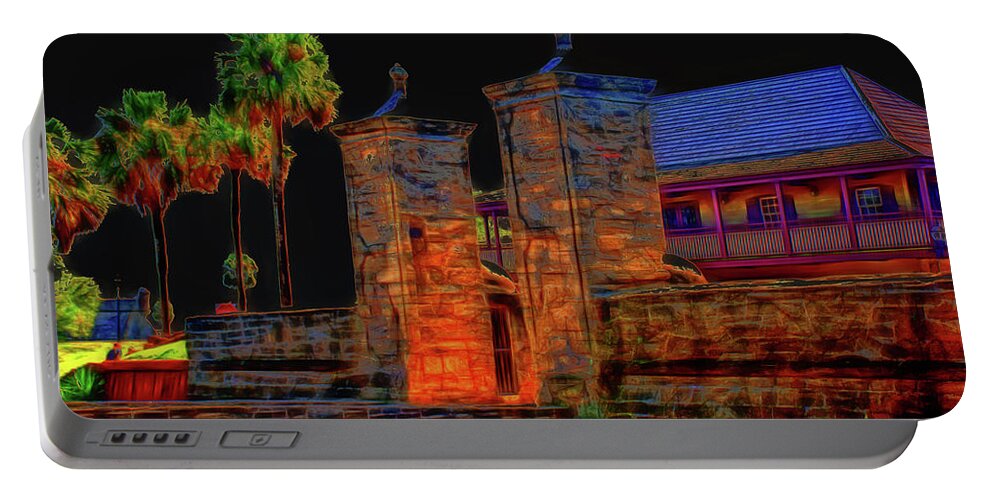 City Gates Portable Battery Charger featuring the photograph City Gates Historic Saint Augustine Florida by Gina O'Brien