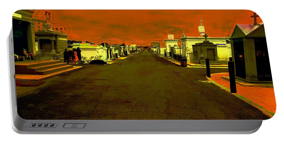 Graveyards Portable Battery Charger featuring the photograph City Of The Dead by CHAZ Daugherty