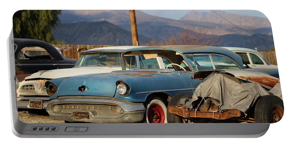 Classic Car Portable Battery Charger featuring the photograph Classic Chevy True Blue by Colleen Cornelius