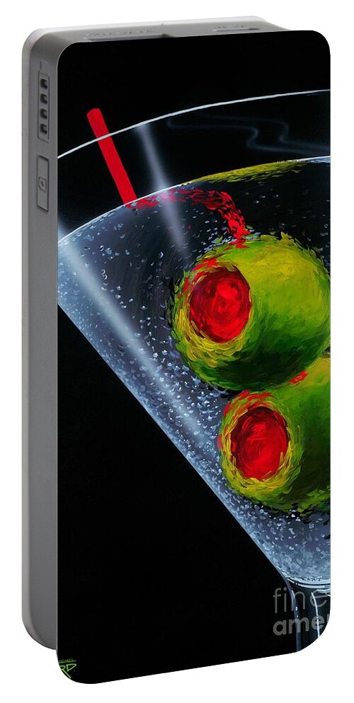 Martini Portable Battery Charger featuring the painting Classic Martini by Michael Godard