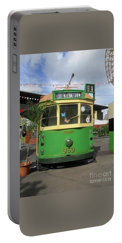 Classic Portable Battery Charger featuring the photograph Classic Melbourne Tram by Julie Grimshaw