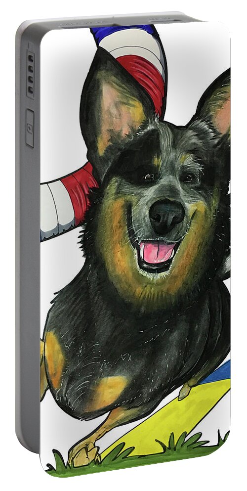 Pet Portrait Portable Battery Charger featuring the drawing Clay comb 3386 by John LaFree