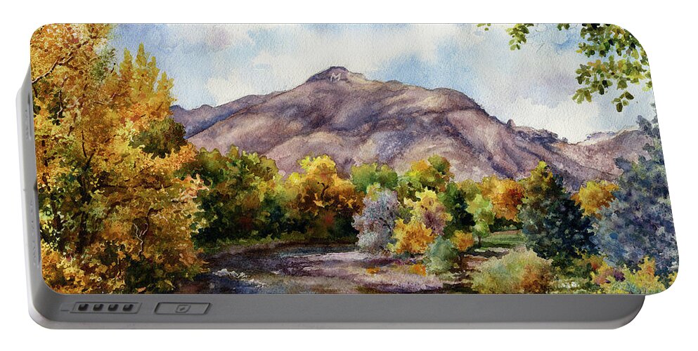 River Painting Portable Battery Charger featuring the painting Clear Creek by Anne Gifford