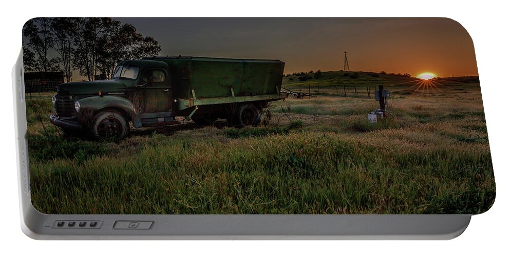 Dramatic Portable Battery Charger featuring the photograph Clear Morning Sunrise by Tim Bryan