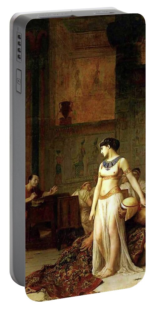 Cleopatra Portable Battery Charger featuring the painting Cleopatra Before Caesar by Jean Leon Gerome