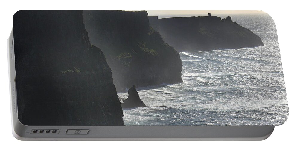 Travel Portable Battery Charger featuring the photograph Cliffs of Moher 1 by Mike McGlothlen