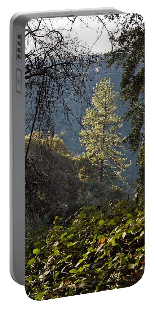 Scenery Portable Battery Charger featuring the photograph Clinging to the Canyon by Michele Myers