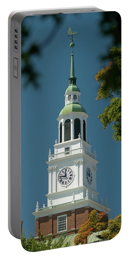 dartmouth College Portable Battery Charger featuring the photograph Clock Tower by Paul Mangold