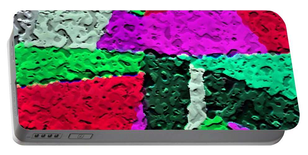 Abstract Digital Portable Battery Charger featuring the digital art Closing Time Digital Detail 4 by Dick Sauer