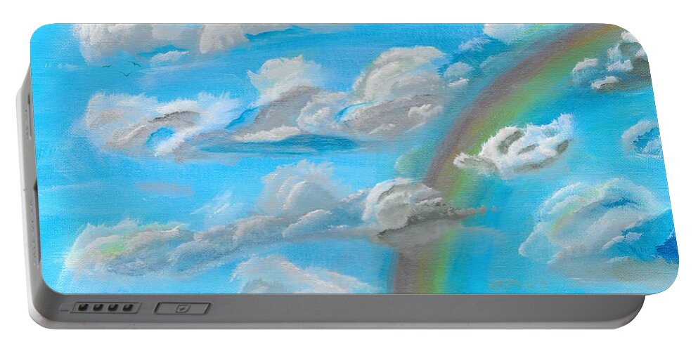 Clouds Portable Battery Charger featuring the painting Cloud Busting by David Bigelow