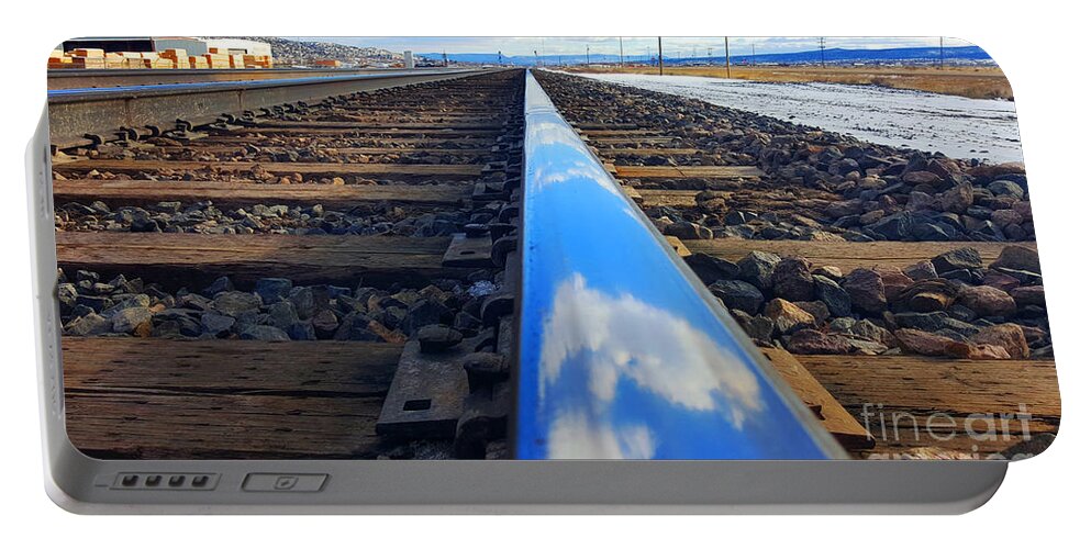 Southwest Landscape Portable Battery Charger featuring the photograph Clouds on the rail by Robert WK Clark