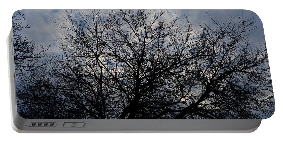 Royal Portable Battery Charger featuring the photograph Cloudy Tree by FineArtRoyal Joshua Mimbs