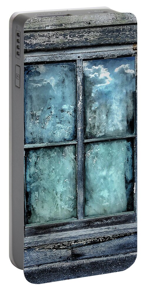 Window Portable Battery Charger featuring the photograph Cloudy Window by Andrea Platt