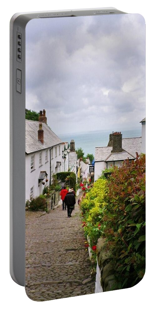 Clovelly Portable Battery Charger featuring the photograph Clovelly High Street by Richard Brookes
