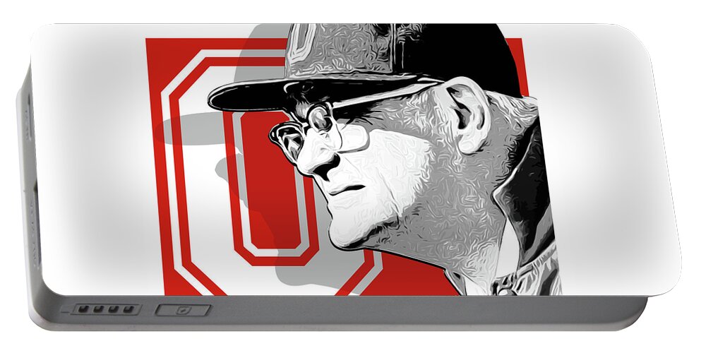 Woody Hayes Portable Battery Charger featuring the digital art Coach Woody Hayes by Greg Joens