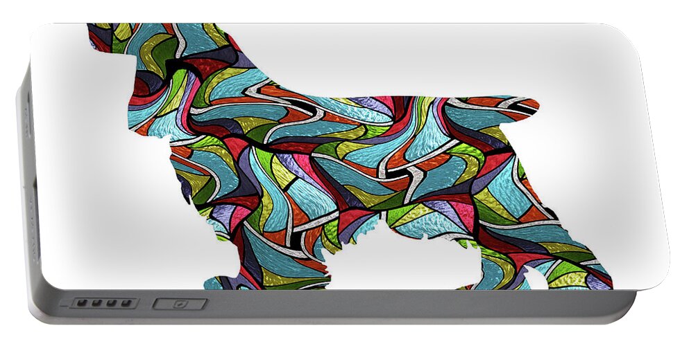 Cocker Spaniel Portable Battery Charger featuring the digital art Cocker Spaniel Spirit Glass by Gregory Murray