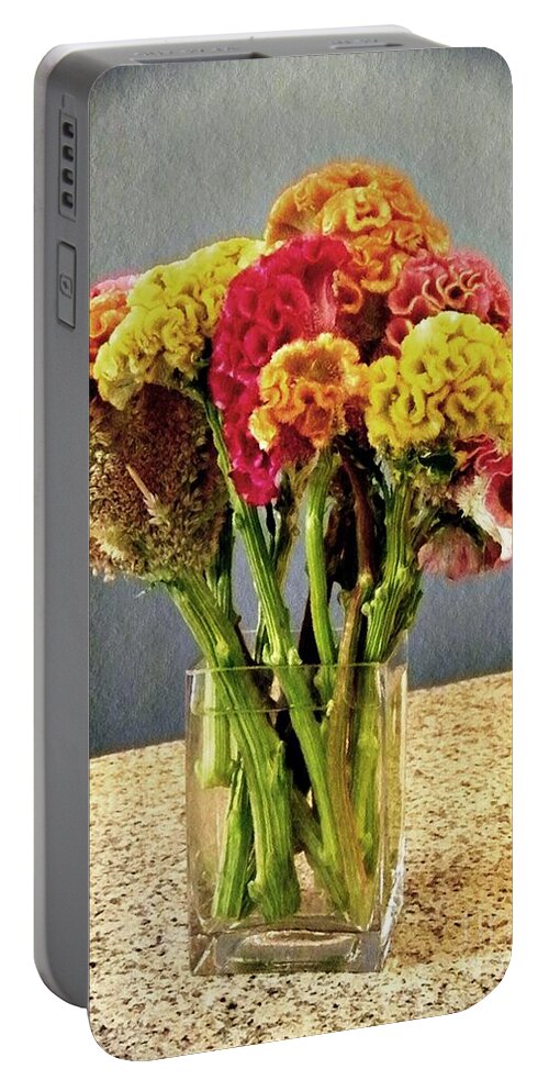 Cockscomb Portable Battery Charger featuring the photograph Cockscomb Bouquet by Sarah Loft