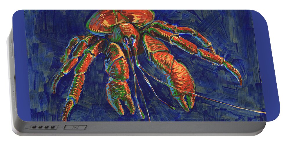 Crab Portable Battery Charger featuring the painting Coconut Crab by Judith Kunzle