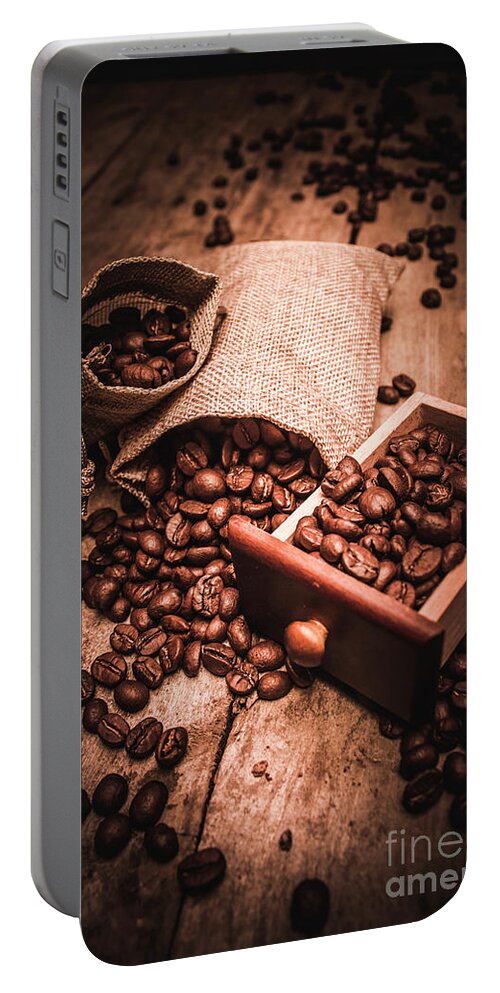 Art Portable Battery Charger featuring the photograph Coffee bean art by Jorgo Photography