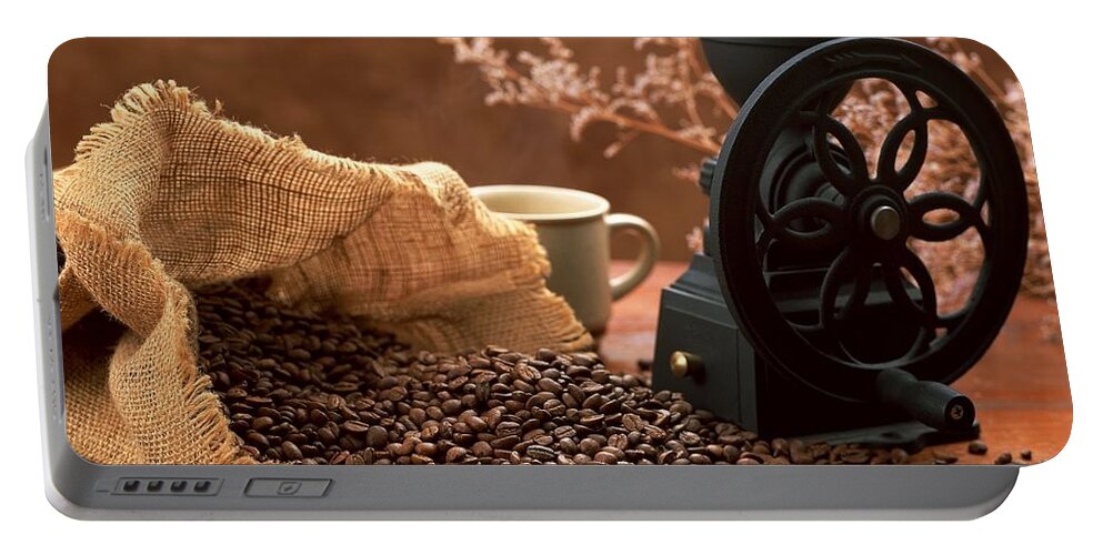 Coffee Portable Battery Charger featuring the digital art Coffee by Maye Loeser