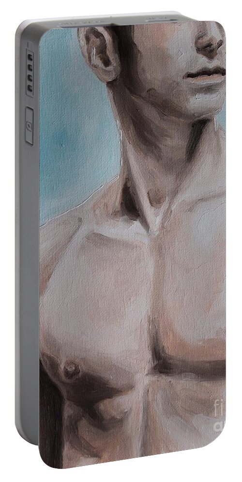 Noewi Portable Battery Charger featuring the painting Cognition by Jindra Noewi